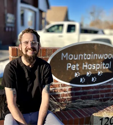 Matthew Schumacher, vet tech at Mountainwood Pet Hospital